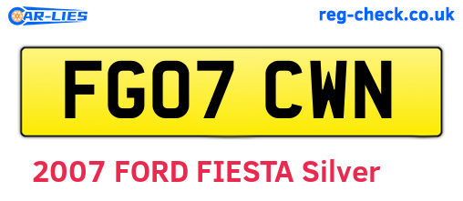 FG07CWN are the vehicle registration plates.