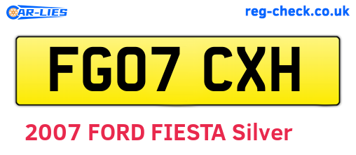 FG07CXH are the vehicle registration plates.