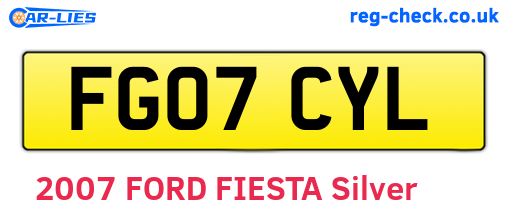 FG07CYL are the vehicle registration plates.