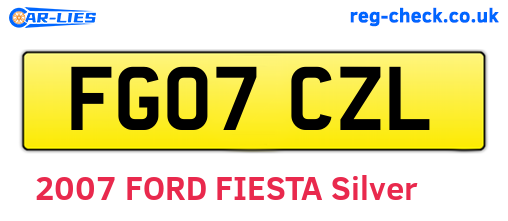 FG07CZL are the vehicle registration plates.