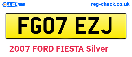 FG07EZJ are the vehicle registration plates.