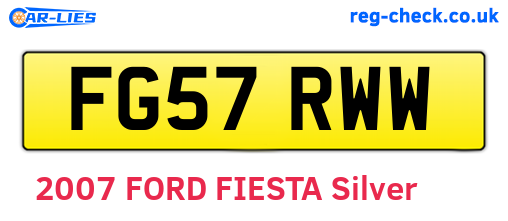 FG57RWW are the vehicle registration plates.