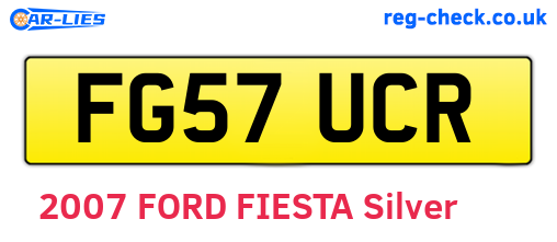 FG57UCR are the vehicle registration plates.