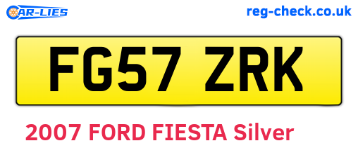 FG57ZRK are the vehicle registration plates.