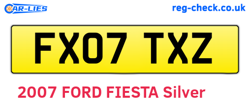 FX07TXZ are the vehicle registration plates.