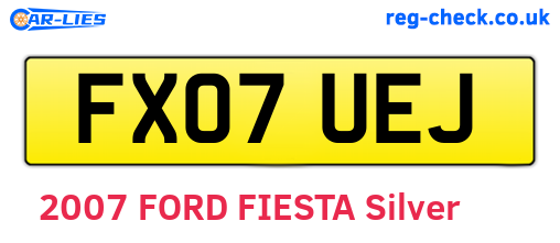 FX07UEJ are the vehicle registration plates.
