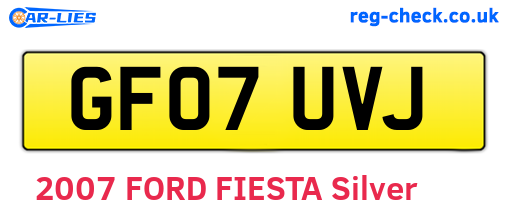 GF07UVJ are the vehicle registration plates.
