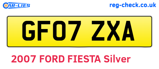 GF07ZXA are the vehicle registration plates.