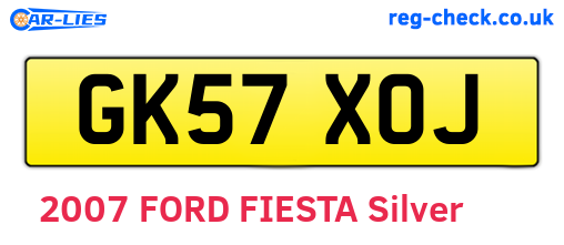 GK57XOJ are the vehicle registration plates.