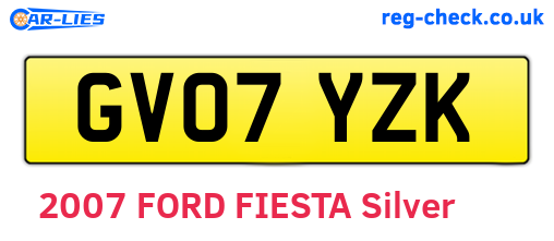 GV07YZK are the vehicle registration plates.