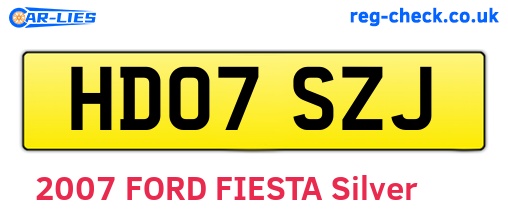 HD07SZJ are the vehicle registration plates.