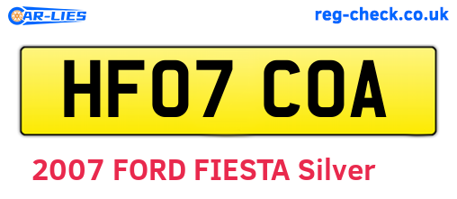 HF07COA are the vehicle registration plates.