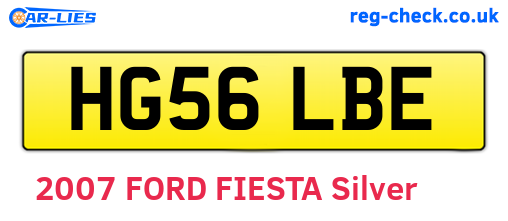 HG56LBE are the vehicle registration plates.