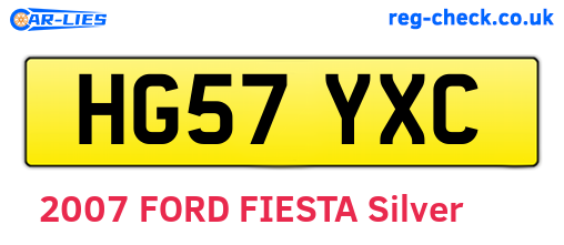 HG57YXC are the vehicle registration plates.