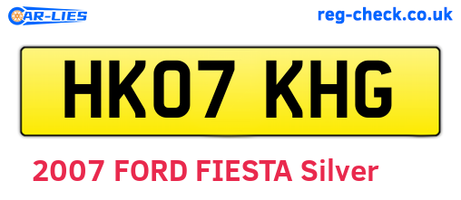 HK07KHG are the vehicle registration plates.