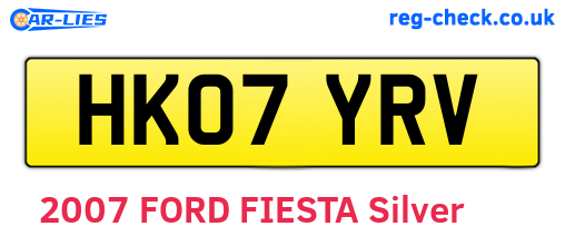 HK07YRV are the vehicle registration plates.