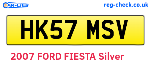 HK57MSV are the vehicle registration plates.