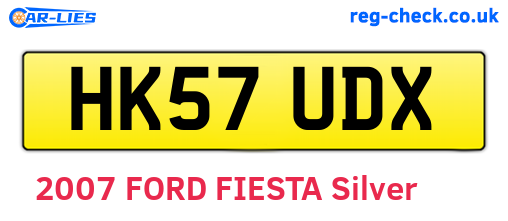 HK57UDX are the vehicle registration plates.