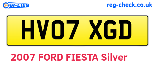 HV07XGD are the vehicle registration plates.