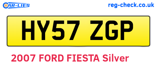 HY57ZGP are the vehicle registration plates.