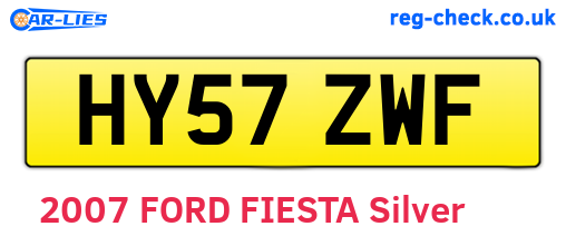 HY57ZWF are the vehicle registration plates.