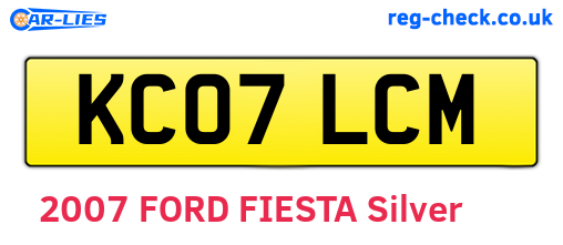 KC07LCM are the vehicle registration plates.