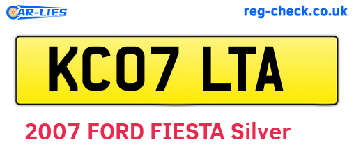 KC07LTA are the vehicle registration plates.