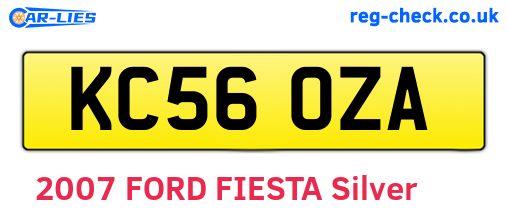 KC56OZA are the vehicle registration plates.