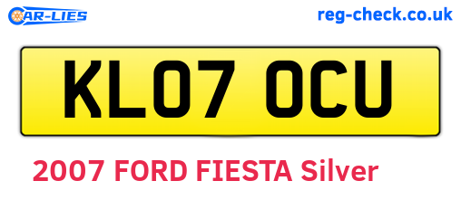 KL07OCU are the vehicle registration plates.