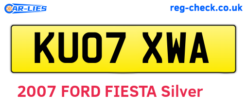 KU07XWA are the vehicle registration plates.