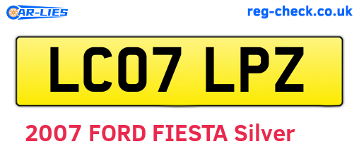 LC07LPZ are the vehicle registration plates.