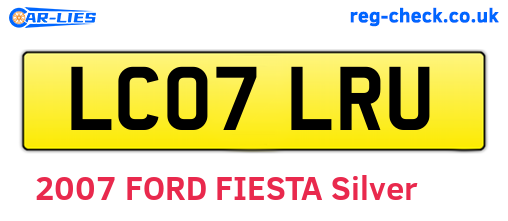 LC07LRU are the vehicle registration plates.