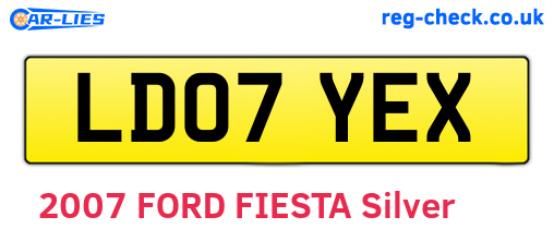LD07YEX are the vehicle registration plates.