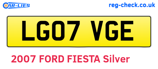 LG07VGE are the vehicle registration plates.