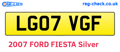 LG07VGF are the vehicle registration plates.
