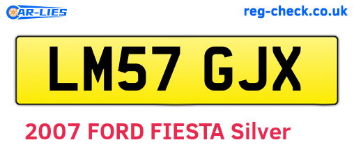 LM57GJX are the vehicle registration plates.