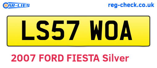 LS57WOA are the vehicle registration plates.