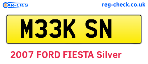 M33KSN are the vehicle registration plates.