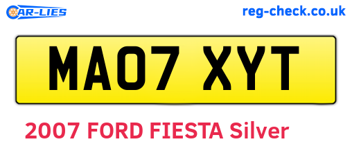 MA07XYT are the vehicle registration plates.