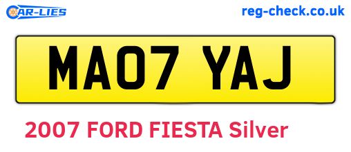 MA07YAJ are the vehicle registration plates.