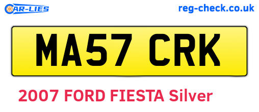 MA57CRK are the vehicle registration plates.
