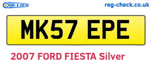 MK57EPE are the vehicle registration plates.