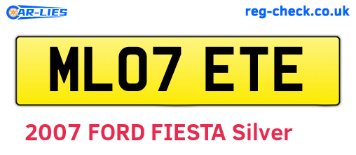 ML07ETE are the vehicle registration plates.