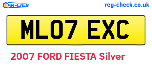 ML07EXC are the vehicle registration plates.