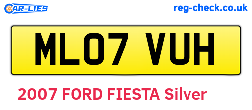 ML07VUH are the vehicle registration plates.