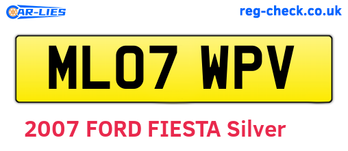 ML07WPV are the vehicle registration plates.