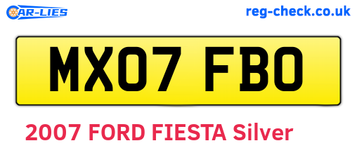 MX07FBO are the vehicle registration plates.