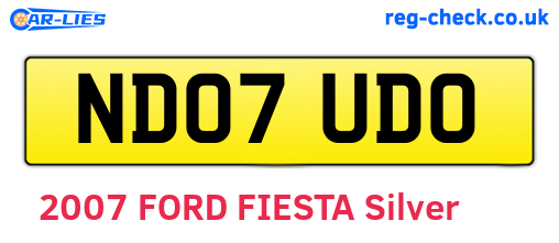 ND07UDO are the vehicle registration plates.