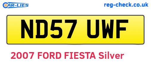 ND57UWF are the vehicle registration plates.