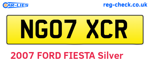 NG07XCR are the vehicle registration plates.